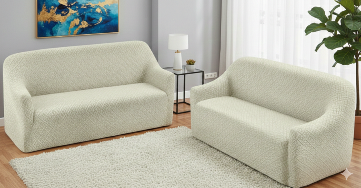 COOMFOR KOLTUK ÖRTÜSÜ HASIR KREM 3+3