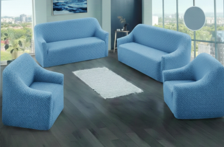 COOMFOR KOLTUK ÖRTÜSÜ AÇIK MAVİ  3+3+1+1