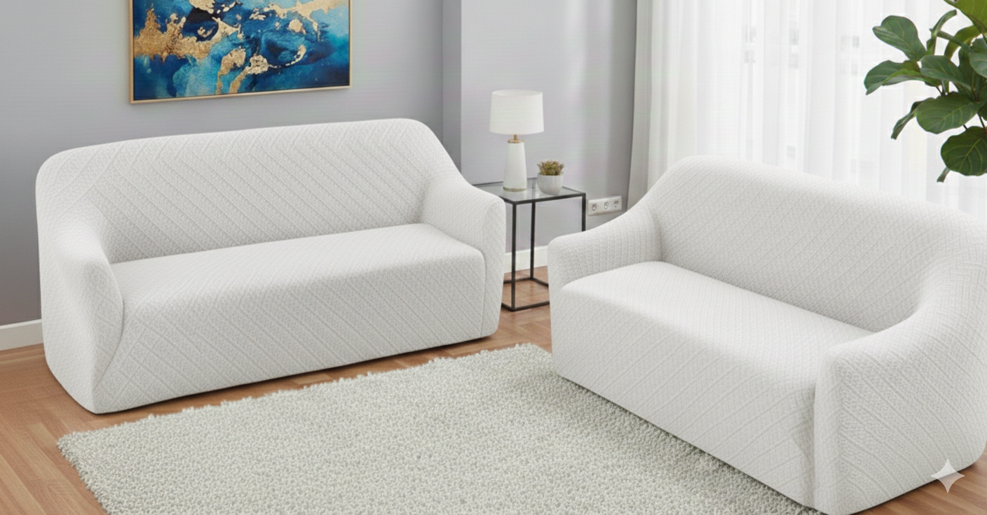 COOMFOR KOLTUK ÖRTÜSÜ HASIR BEYAZ  3+3