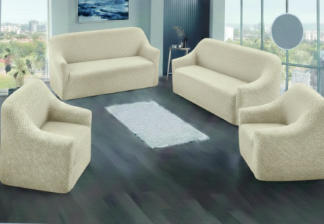 COOMFOR KOLTUK ÖRTÜSÜ KREM RENK 3+3+1+1