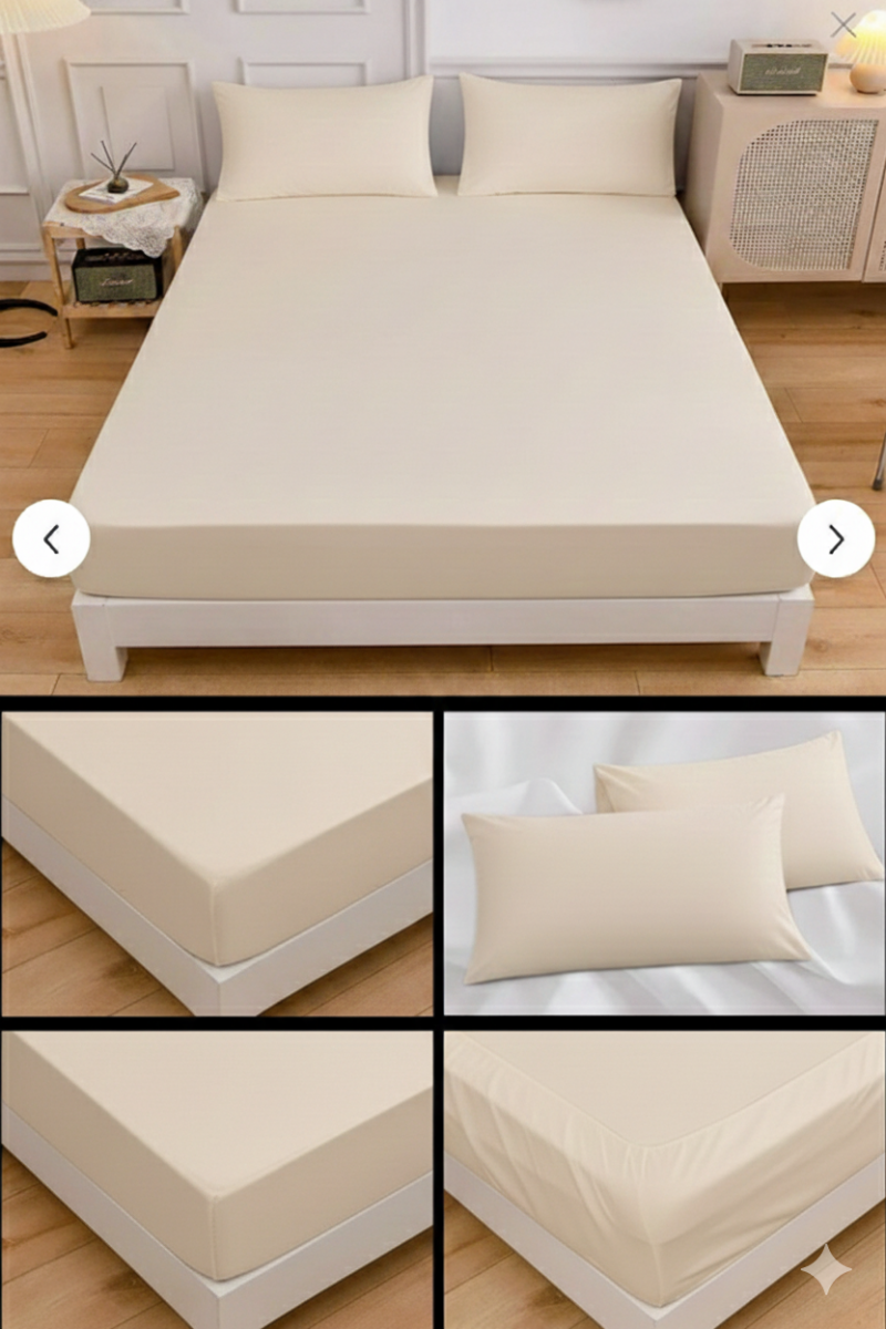 COOMFOR KREM LASTİKLİ ÇARŞAF SETİ 160X200 CM